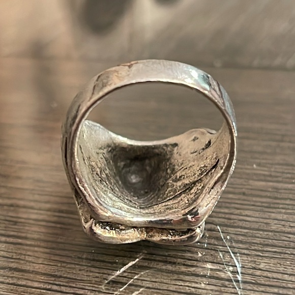 Men’s Skull Ring Silver-tone Approx Size 10 - Picture 12 of 15